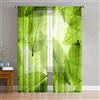 Odot Tende Soggiorno Semi Trasparenti,Motivo Foglia 3D Tenda Voile con Tasca per Asta 2 Pannelli Filtranti Finestra Moderna per Camera da Letto Cucina Balcone (Foglia d'albero,107x160cm)