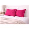 GBiancheria Coppia Federe Cotone 52x82 cm 57 Fili con Bottoni, Ciclamino