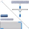 Mitclear Lavavetri Professionale con Manico Lungo(465cm), Tergivetro in Silicone e Lavavetri in Microfibra, Kit per la Pulizia dei Vetri per Bagno, Doccia, Auto, Vetro, Finestre Alta, Pannello Solare