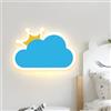 niuniaj Applique da Parete Interno 14W 1550LM Lampada da Parete Interno a Forma di Nuvola,Bianco Caldo Bianco Neutro Bianco Freddo Tricolore, 220V Applique Cameretta Bambina/Bambino (Blu)