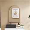 HOMCOM Specchio da parete ad arco, specchio da bagno, 60 x 90 cm, alta definizione, con cornice in lega di alluminio, per camera da letto, soggiorno, corridoio, oro