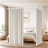 Caossuixin separè per interni, Regolabile asta per tende da pavimento, Separe Divisorio Interno, 122-305 cm * 71-340 cm, Bastoni per tende divisori senza tenda, per soggiorno e camera da letto- Bianco