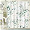 hometrixx Tenda Doccia Primavera 180 x 180 cm Acquerello Foglie Eucalipto Verde Salvia Poliestere Impermeabile Tenda Vasca da Bagno con 12 Ganci Lavabile in Lavatrice per Casa Hotel