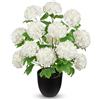 Briful Fiori artificiali di ortensia bianchi in vaso - 52,1 cm di altezza con 13 teste di fiori, ortensie artificiali in seta per soggiorno, bagno, ufficio, decorazione primaverile