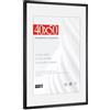 HIMEETIME® 1x Cornice per foto,40x50 cm,Alluminio spazzolato Metallo Nero,Passepartout 30x40cm,Cornice 40x50cm Grande per Foto Disegni,Solo per Espositore a Parete