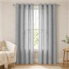 VKZ Tende Semitrasparenti Effetto Lino con Occhielli, Set da 2 Pannelli, Tende per Interni Soggiorno Camera da Letto Cucina, 140 x 290 cm,Grigio