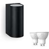 Philips Hue Nightingale Lampada da parete da esterno Up & Down (Nero) - Applique da esterno - GU10 - Luce bianca calda - Hue White