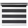 Falconieri Tenda a Rullo Night and Day, Doppio Tessuto, per Interni, Varie misure, Vari colori, Bianco, Lino, Grigio, Tortora, Avorio (Nero, 60 x 250 cm)