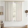 CUTEWIND Tende per Bambini in Lino Bianco Tende per Camera Giovanile 2 Pezzi per Asta con Nastro Ruffle 140cm di Larghezza e 180cm di Lunghezza, Moderne e Traslucide per Soggiorno e Cucina Casa