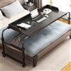 GLHKFBD Scrivania portatile con carrello, ruote, larghezza regolabile 114-210 cm, altezza tavolo medico 65-95 cm, tavolo a croce per laptop