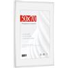HIMEETIME® 1x Cornice per foto,50x70 cm,Alluminio Metallo argentata,Passepartout 40x50cm,Cornice 50x70cm Grande per Foto Disegni,Solo per Espositore a Parete