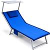 Intimitaly Telo Lettino Mare in Microfibra, 190x70 cm, con Cuscino Gonfiabile Integrato, Tasche Laterali ed Elastici agli Angoli, Asciugatura Rapida (Azzurro)