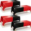 PTECDROTS 4 Tovaglie Rettangolari Rosse E Nere, Per Feste, Lauree, Matrimoni, Decorazioni di Compleanno Nere E Rosse, 130 x 220 cm