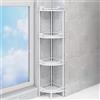 KJHWYXD Mensola Doccia Angolare Senza Forare, Porta Shampoo Sapone Doccia da Terra, Grande capacità Scaffale Bagno, Portaoggetti Doccia con Ganci, per Bagno Cucina(Size:4 Tier,Color:Bianco)