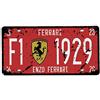 DOGT PEI's Ferrari F1-1929 Auto License Plate, Embossed Tagize (Red-Antiqued) Vintage Tin Sign Size: approx. 20 * 30cm/ 7.8 * 11.8 inch(L * W)