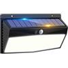 Peasur Luce Solare LED Esterno, 368LED Faretti Solari a Led da Esterno, 3 Modalità Faretto LED con Sensore di Movimento, Super Luminoso Luci Solari Esterno IP65 Impermeabile-1 Pezzi