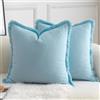 Mandioo 2 Pezzi Cotone neutro nappe Copricuscini Confortevole e morbido Fodere per Cuscino Camera da letto Soggiorno Divano Arredo per la casa decorare 55x55cm Azzurro