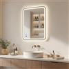 A ARTFORMA Specchio Bagno Moderno LED Rettangolare 80x60 cm - Specchio Bagno con Luce LED | Anti-Appannamento | Comando Touch | Specchio moderno da parete - Oro Spazzolato