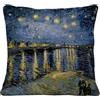 Fabulous Federa per cuscino in lino, motivo: Van Gogh Notte con stelle sul Rhone, dipinto, 40 x 40 cm