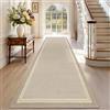 TEHWDAIYOU Tappeto Runner per Corridoio Tappeto Cucina Passatoia Antiscivolo Lavabile 80 x 220 cm Tappeto Corridoio Tappeti Runner Passatoia Tappetino per Soggiorno Entrata Ingresso Beige