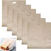 GTLAOGS 6 Confezioni Sacchetti Tostapane Riutilizzabili, Sacchetto per tostapane, Sacchetti per Toast, Bustine per Tostapane in Teflon, Panini, Pizza, Utilizzabili in Microonde, Forno, Grill