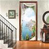 Generic Trompe l'oeil Adesivi per Porte Finestra vista mare Autoadesiva Impermeabile,Vinile PVC, Carta da parati per pareti e porte poster per la camera da letto e il soggiorno 77 x 200 cm