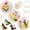 Allazone 3 Pz Punch Needle Kit, Ricamo Starter Kit, Kit per Ricamo con Motivo e Istruzioni, Set da Ricamo per Principianti, Adulti e Bambini, per Fai Da Te, Artigianato (Farfalla, Libellula, Uccello)