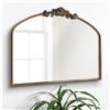 OUSHUAI Specchio a cupola dorata da parete, stile barocco, in ottone, per ingresso, bagno, soggiorno, corridoio, 91,4 x 76,2 cm