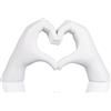 Moaobooh Scultura a forma di cuore a mano, statua moderna con gesto romantico, statua decorativa per soggiorno, ufficio e camera per matrimoni creativi (donna)