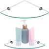Cabilock 2 mensole angolari per bagno, in vetro, 20 x 20 cm, 6 mm, montaggio a parete, per bagno, doccia, bagno