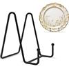 ROEOWENE 2PCS Supporto Espositore Metallo 15cm Nero,Cavalletto Decorativo, Supporto per Piatto per Display,Cavalletto Porta Piatti Decorativi, Foto e Cornici,Libri e Immagini