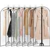 COEWUR 6 PCS Copriabiti Antipolvere Trasparenti in PE Custodia Porta Abiti 60 × 120 cm Copriabiti Impermeabile Copertura Vestiti da Armadio e Viaggio per Smoking Giacca Camicie (Nero, Media)