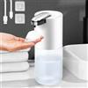 WIYETY Dispenser di sapone automatico, 380 ml, erogatore di sapone elettrico, regolabile in 4 livelli, dispenser di sapone in schiuma No Touch, IPX5, impermeabile, per cucina, bagno, ricarica USB-C