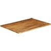 Keeushr Piano da tavolo in legno di mango massiccio con bordo albero, 90 x 80 x 3,8 cm, bordo naturale rustico, piano di ricambio versatile per casa o commerciale, facile da pulire