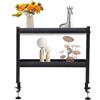 TiryyDrela Mensola da scrivania con morsetto, organizer da scrivania a 2 livelli in acciaio al carbonio, spazio senza foratura, capacità 10 kg per livello, installazione rapida per ufficio casa, 44 x 39 x 15 cm