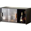 Generic Armadietto per whisky per casa, armadietto per liquori con ante scorrevoli in vetro, piccola credenza da cucina per sala da pranzo, cucina, mobili per soggiorno