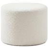 SOARS Pouf Ottomano Imbottito, Ø45 x 35 cm Poggiapiedi Rotondo con Tessuto in Filato Bouclé, Schiuma Morbida e Rivestimento Removibile, Poggiapiedi Divano per Camera da letto e Soggiorno, Beige