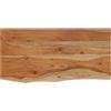 Keeushr Scaffale da parete rettangolare in legno massiccio di acacia, 40 x 20 x 2,5 cm, con bordo naturale, per soggiorno e ufficio