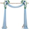 FANSU Tenda per Arco Matrimonio, Tessuto Drappeggiato per Arco Nuziale 1 Pannello Tessuto Drappeggio Matrimonio Tenda di Sfondo in Chiffon Nuziale Mantovana (Blu,75x300cm)