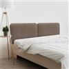 DHOME Testiera Imbottita Liscia Arrotondata in Tessuto Aqualine per Parete Acustica Testate Letto Fonoassorbenti Camera da Letto (Marrone, 200cm Dual)