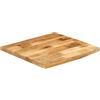 Keeushr Piano in legno di mango massiccio, 60 x 60 x 2,5 cm, con bordo alberi, bordo naturale rustico, piano di ricambio versatile, facile da pulire con un panno umido