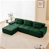Luscriate Divano Modulare Boneless, Divano Moderno per Soggiorno con Seduta Profonda 74cm, Divano in Cord, Divano Cloud Imbottito Combinabile, per Soggiorno (Verde, 3P+1)