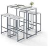 Ginhow Tavolo da Cucina Moderno con Sedie, Tavolo da Pranzo Multifunzione, Effetto Marmo Bianco, 100 x 50 x 90 cm, 4 Posti