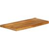 Keeushr Piano da tavolo in legno di mango massiccio con bordo albero, 70 x 40 x 3,8 cm, bordo naturale rustico, piano di ricambio versatile per tavoli