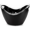 COSE DA CASA Secchiello Porta bottiglie con Ghiaccio di vino spumante champagne prosecco nero Ovale Spumantiera Moderna in Plastica Resistente con Manici Integrati glassette (secchiello portabottiglia piccolo)