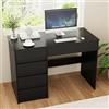 VOWNER Scrivania per Computer, Scrivania Salvaspazio con 5 Cassetti da Ufficio Salvaspazio Cameretta, per Ufficio/Camera da Letto, 110x50x75cm (Nero)