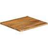 Keeushr Piano da tavolo in legno di mango massiccio con bordo albero, 80 x 80 x 2,5 cm, bordo naturale rustico, piano di ricambio versatile per tavoli a casa o commerciale, facile da pulire