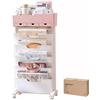 WYWL Carrello mobile per libreria con cassetti, carrello a 6 ripiani con ruote per casa, camera da letto, soggiorno, carrello portaoggetti per forniture scolastiche, sottile e versatile