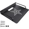 GOMETY Router Rack, piccolo proiettore da parete per router box da parete, 26 x 20,5 cm, montaggio a parete, per accessori TV come modem/lettore DVD, scatole via cavo/ricevitore Hi-Fi, colore nero