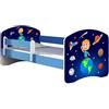 ACMA Letto per Bambino Cameretta per Bambino con Materasso Rete a doghe II BLU (22 Il cosmo, 180x80)